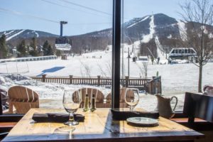 A restaurant next to a ski resort